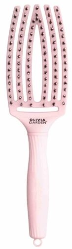 Olivia Garden FingerBrush Pastel Pink - kartáče na foukání/rozčesávání vlasů v pastelově růžové barvě M - medium