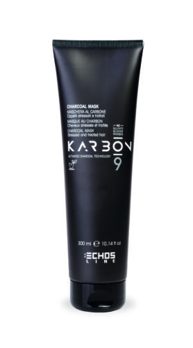 Echosline Karbon 9 Mask - maska ​​s aktivním uhlím pro poškozené a chemicky ošetřené vlasy 300 ml