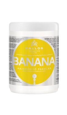 Kallos kjmn BANANA mask - Posilující maska ​​na vlasy s olivovým olejem a vitamíny 1000 ml