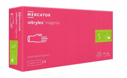 Mercator Nytrilex Powder Free Magenta Gloves - růžové rukavice bezpudrové