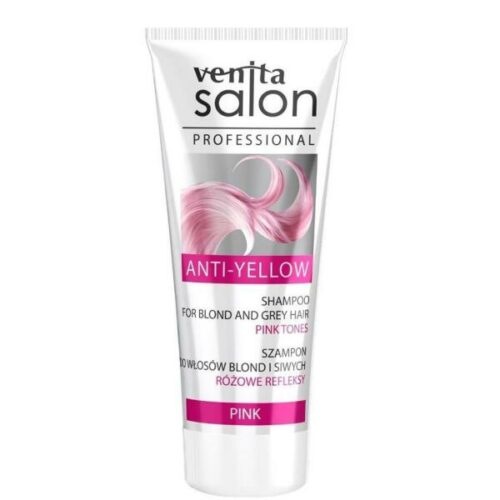 Venita Salon AntiYellow PINK SHAMPOO - šampon s růžovými pigmenty pro neutralizaci žlutých a šedivých odlesků