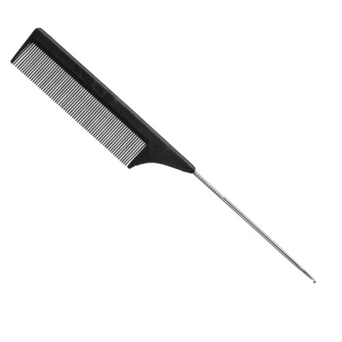 Eurostil Tail Comb Metallic W / Hook 00473 - tupírovací hřeben s háčkem