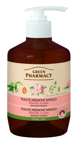 ​Green Pharmacy Mandle a Oves - tekuté krémové mýdlo zjemňující pokožku