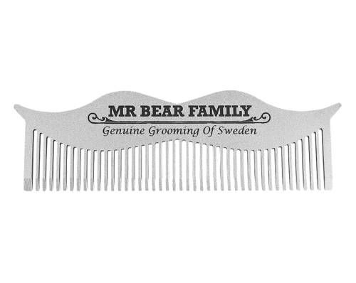 ​Mr. Bear Family Moustache Comb - ocelový hřeben na vousy