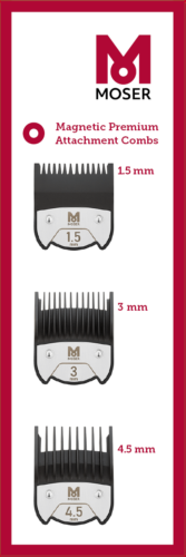 Moser 1801-7010 Magnetic Premium Attachment Combs - náhradní magnetické nástavce: 1.5