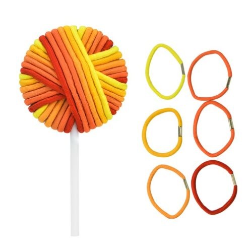 KIEPE Hair Tie Lollipops - gumičky do vlasů ve tvaru lízátka oranžovo-žluté