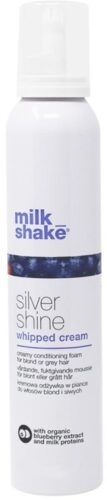 MilkShake Silver Shine Whipped Cream - fialová výživná pěna pro blond vlasy