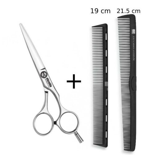 Kasho Excelia Offset Scissors - nůžky na klouzavý střih + 2 x Kasho kombinované hřebeny EO-60 (Excelia Model 01 offset 6.0")
