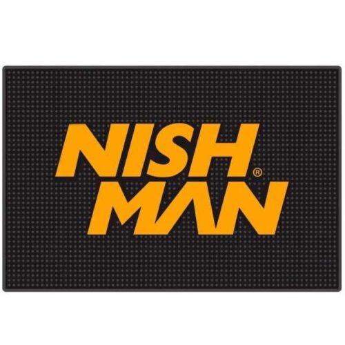 Nishman Barber Mat Yellow'n'Black - černá podložka se žlutým logem