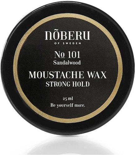 Noberu of Sweden No 101 Sandalwood Moustache Wax Strong Hold - silně fixační vosk na vousy