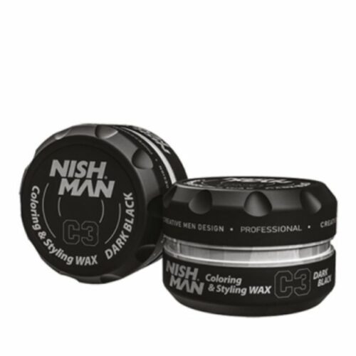 Nishman Hair Coloring Wax C3 Black - černý barvící vosk na vlasy