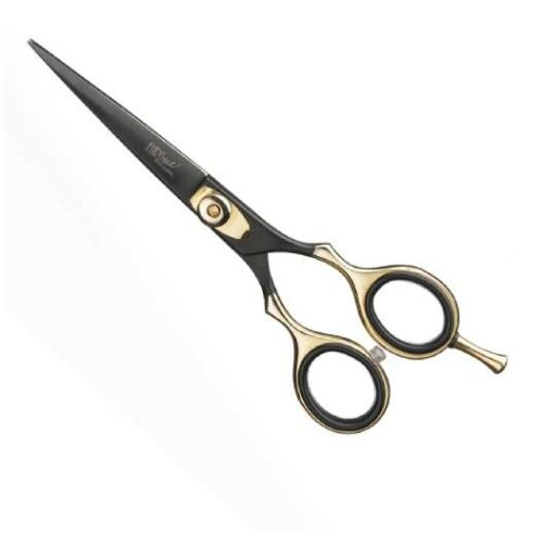 Eurostil 04499 Matt Black/Gold Scissors Razor Edge - nůžky na klasický střih