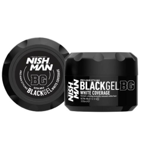 Nishman Black Gel (White Coverage) - černý gel na vlasy